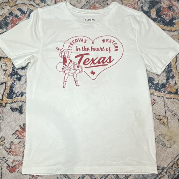 Tecovas Tops - Tecovas "In the Heart of Texas" Graphic Cotton Crew Neck Tee Women’s Small Flaw